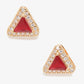 Maroon Contemporary Studs Earrings - Ruby Raang - Swadesiicart