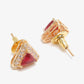 Maroon Contemporary Studs Earrings - Ruby Raang - Swadesiicart