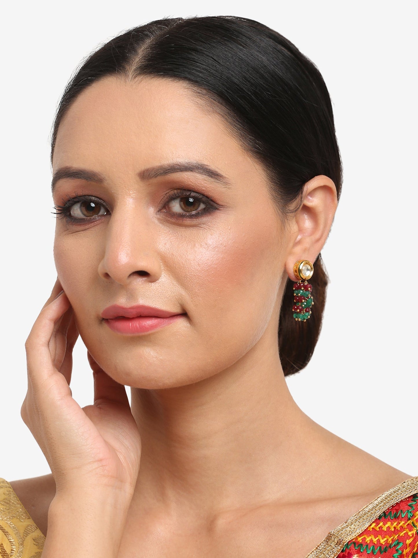 Multicoloured Contemporary Drop Earrings - Ruby Raang - Swadesiicart