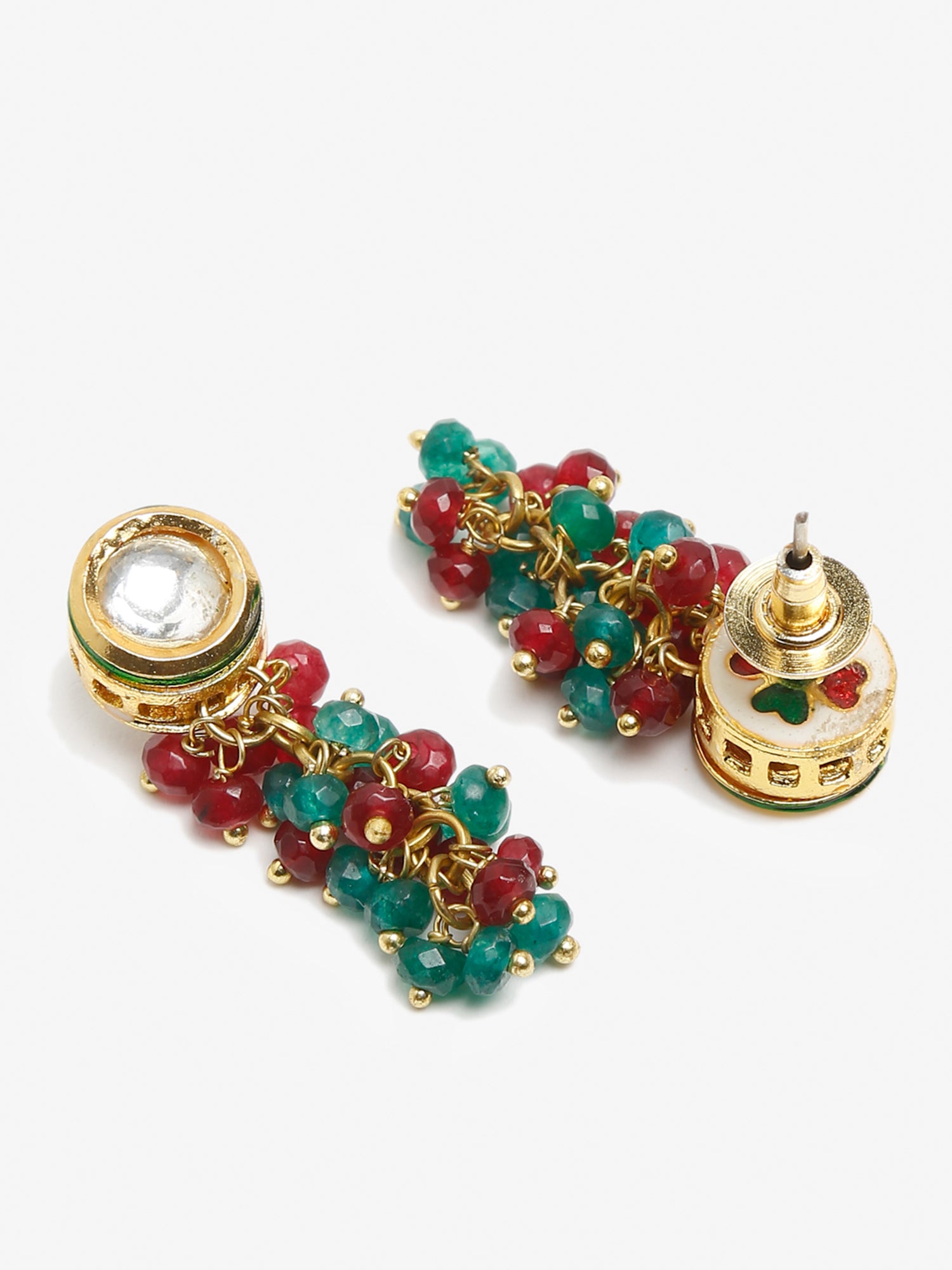 Multicoloured Contemporary Drop Earrings - Ruby Raang - Swadesiicart