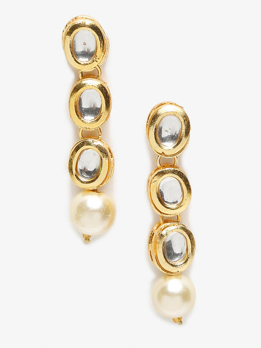 Gold-Toned Contemporary Ear Cuff Earrings - Ruby Raang - Swadesiicart
