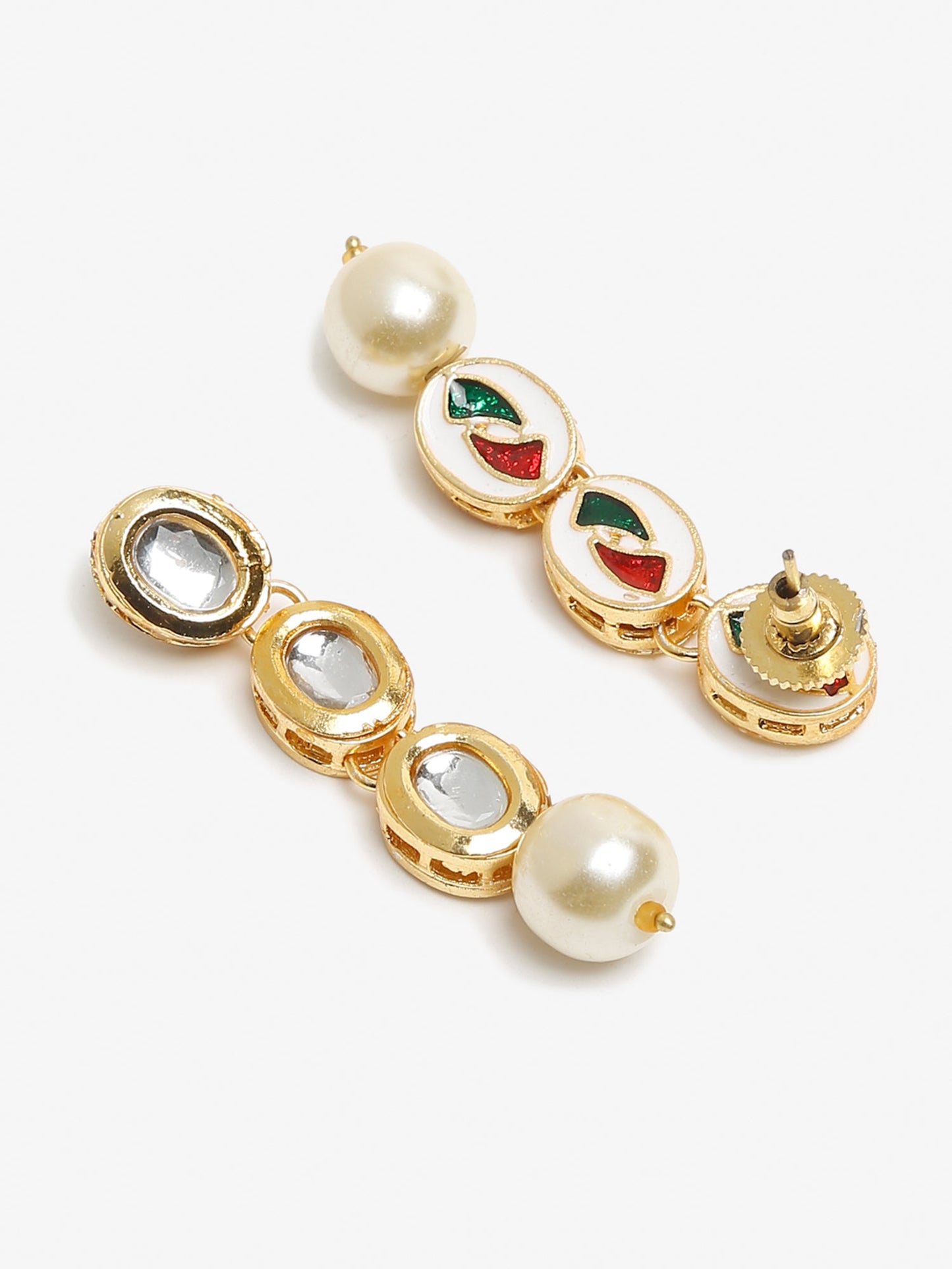 Gold-Toned Contemporary Ear Cuff Earrings - Ruby Raang - Swadesiicart