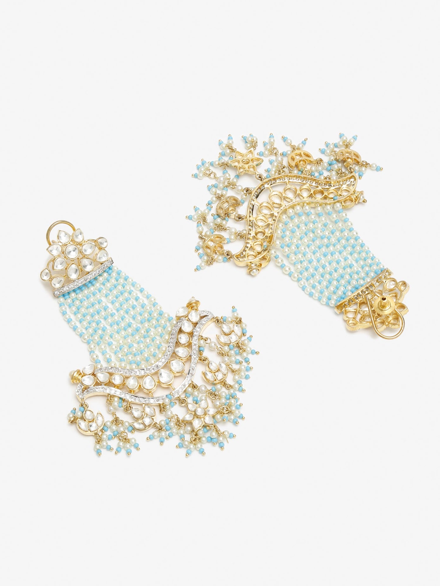 Blue Contemporary Drop Earrings - Ruby Raang | Swadesiicart