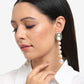 White Kundan Studded Pearls Drop Earrings - Ruby Raang | Swadesiicart