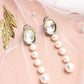White Kundan Studded Pearls Drop Earrings - Ruby Raang | Swadesiicart