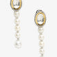 White Kundan Studded Pearls Drop Earrings - Ruby Raang | Swadesiicart
