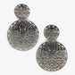 Silver-Toned Circular Drop Earrings - Ruby Raang | Swadesiicart