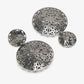 Silver-Toned Circular Drop Earrings - Ruby Raang | Swadesiicart