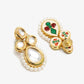 Gold-Toned White Teardrop Shaped Drop Earrings - Ruby Raang | Swadesiicart