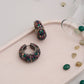 Multicoloured Contemporary Hoop Earrings - Ruby Raang - Ruby Raang Studio