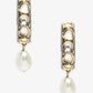 Silver-Toned White Circular Hoop Earrings - Ruby Raang | Swadesiicart