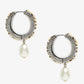 Silver-Toned White Circular Hoop Earrings - Ruby Raang | Swadesiicart