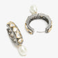 Silver-Toned White Circular Hoop Earrings - Ruby Raang | Swadesiicart