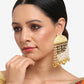 Gold-Toned White Contemporary Jhumkas Earrings - Ruby Raang | Swadesiicart