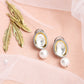 White Kundan Studded Drop Earrings - Ruby Raang | Swadesiicart