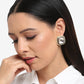 White Contemporary Studs Earrings - Ruby Raang | Swadesiicart