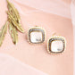 White Contemporary Studs Earrings - Ruby Raang | Swadesiicart