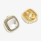 White Contemporary Studs Earrings - Ruby Raang | Swadesiicart