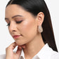 Rose Gold Contemporary Hoop Earrings - Ruby Raang | Swadesiicart