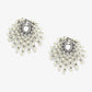 White Contemporary Drop Earrings - Ruby Raang - Swadesiicart