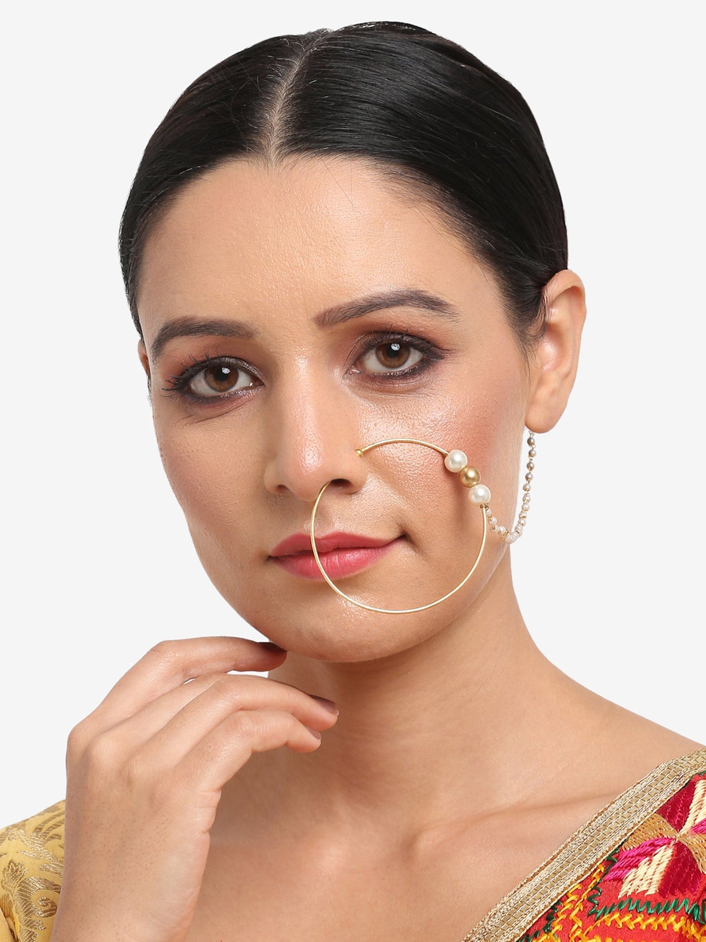 Women's Pearl Nose Ring - Ruby Raang | Swadesiicart