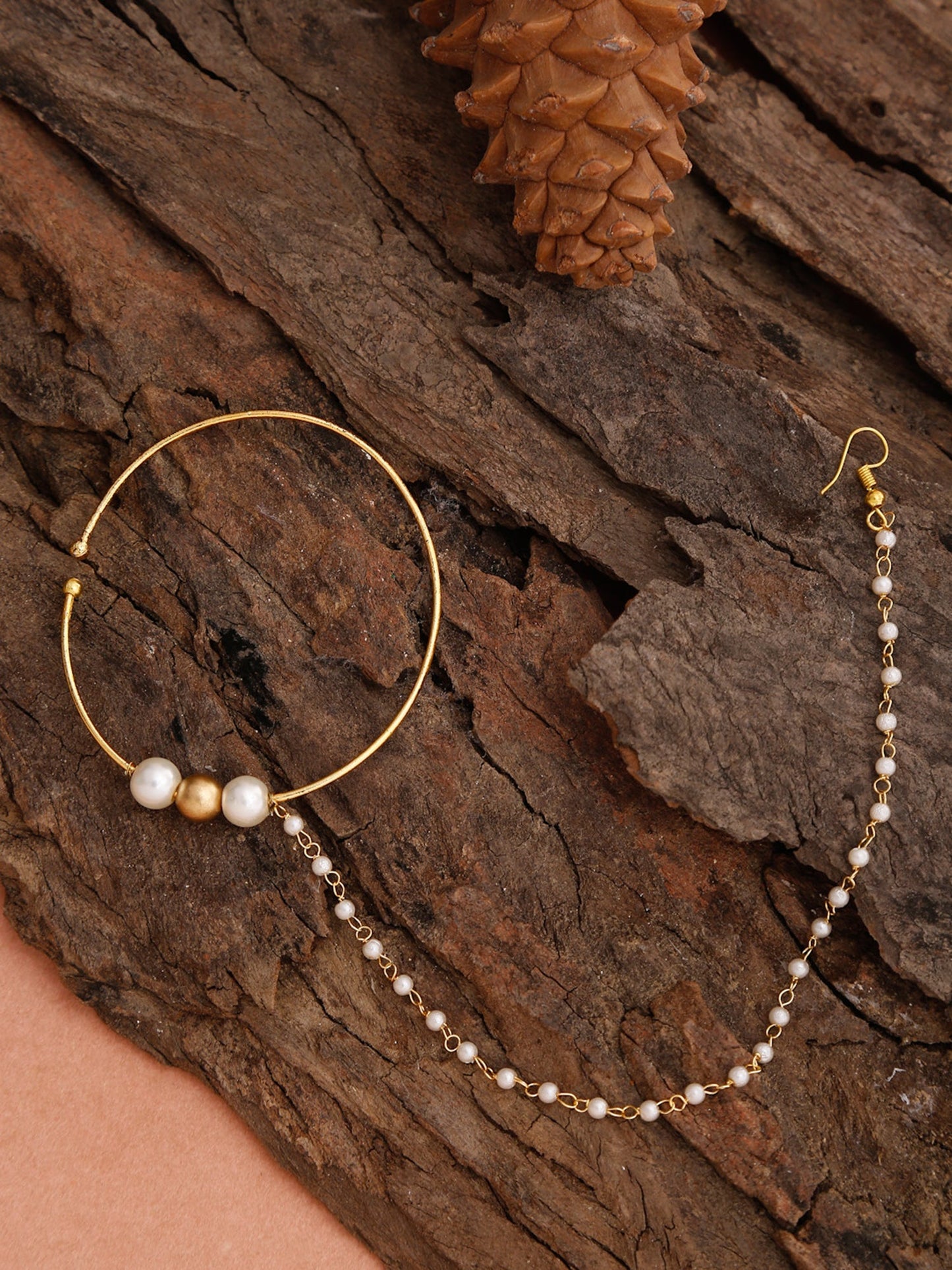 Women's Pearl Nose Ring - Ruby Raang | Swadesiicart