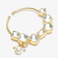 Gold-Polished White Kundan Studded Pearl Beaded Nose Pin - Ruby Raang | Swadesiicart