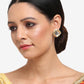 White Artificial Stone Beads Studded Contemporary Studs Earrings - Ruby Raang - Swadesiicart