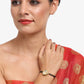 Women's Black Gold-Polished Charm Kundan Studded Mangalsutra Bracelet - Ruby Raang - Swadesiicart
