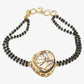 Women's Black Gold-Polished Charm Kundan Studded Mangalsutra Bracelet - Ruby Raang - Swadesiicart