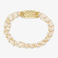Women's Gold-Toned White Pearls Handcrafted Gold-Polished Multistrand Bracelet - Ruby Raang - Swadesiicart