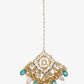 Multicoloured Gold-Polished Kundan Maang Tikka - Ruby Raang | Swadesiicart