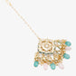 Multicoloured Gold-Polished Kundan Maang Tikka - Ruby Raang | Swadesiicart