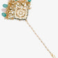 Multicoloured Gold-Polished Kundan Maang Tikka - Ruby Raang | Swadesiicart