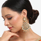 Green Contemporary Chandbalis Earrings - Ruby Raang - Ruby Raang Studio