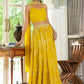 Janasya Yellow Georgette Solid Lehenga Choli Dupatta | Swadesiicart