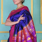 Very Much Indian Handloom Pure Silk Dark Violet Muniya Border Paithani | Swadesiicart