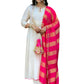 The52 White Women's Gorgeous Embroidered Work Chanderi Fabric Flared Kurta Pant and Dupatta Set - Swadesiicart