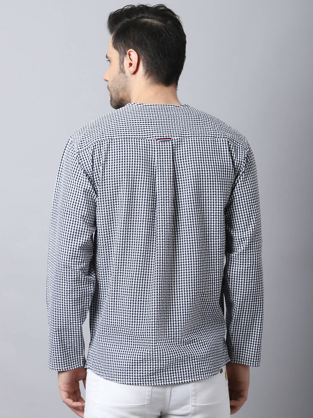 Even Apparels Multi Pure Cotton Round Neck Slit Men's Kurta | Swadesiicart