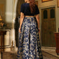 Janasya Navy Blue Silk Blend Solid Lehenga Choli | Swadesiicart
