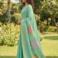 Shree Shyam Fashion Sea Green Linen Cotton Saree