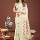 Shree Shyam Fashion Neerja Sea Green Linen Cotton Saree
