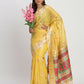 Shree Shyam Fashion Linen Cotton Yellow Saree