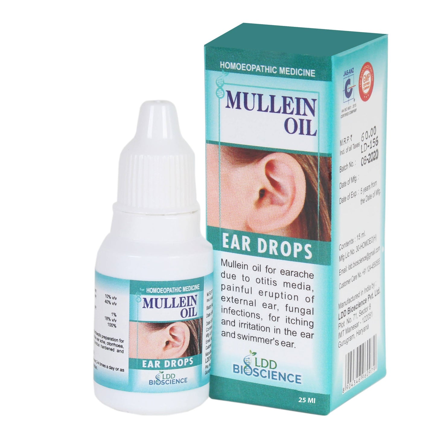 LDD Bioscience Homeopathy Mullein Oil Ear Drops | Swadesiicart