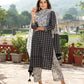 Indian Clothing Malishka Womens Black Cotton Printed Kurta and Pant Set with Dupatta - Black - Swadesiicart