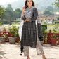 Indian Clothing Malishka Womens Black Cotton Printed Kurta and Pant Set with Dupatta - Black - Swadesiicart
