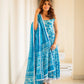 Indian Clothing Malishka Womens Sky Blue Abstract Printed Cotton Kurta and Pant Set with Dupatta - Sky Blue - Malishka