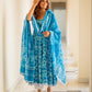 Indian Clothing Malishka Womens Sky Blue Abstract Printed Cotton Kurta and Pant Set with Dupatta - Sky Blue - Swadesiicart