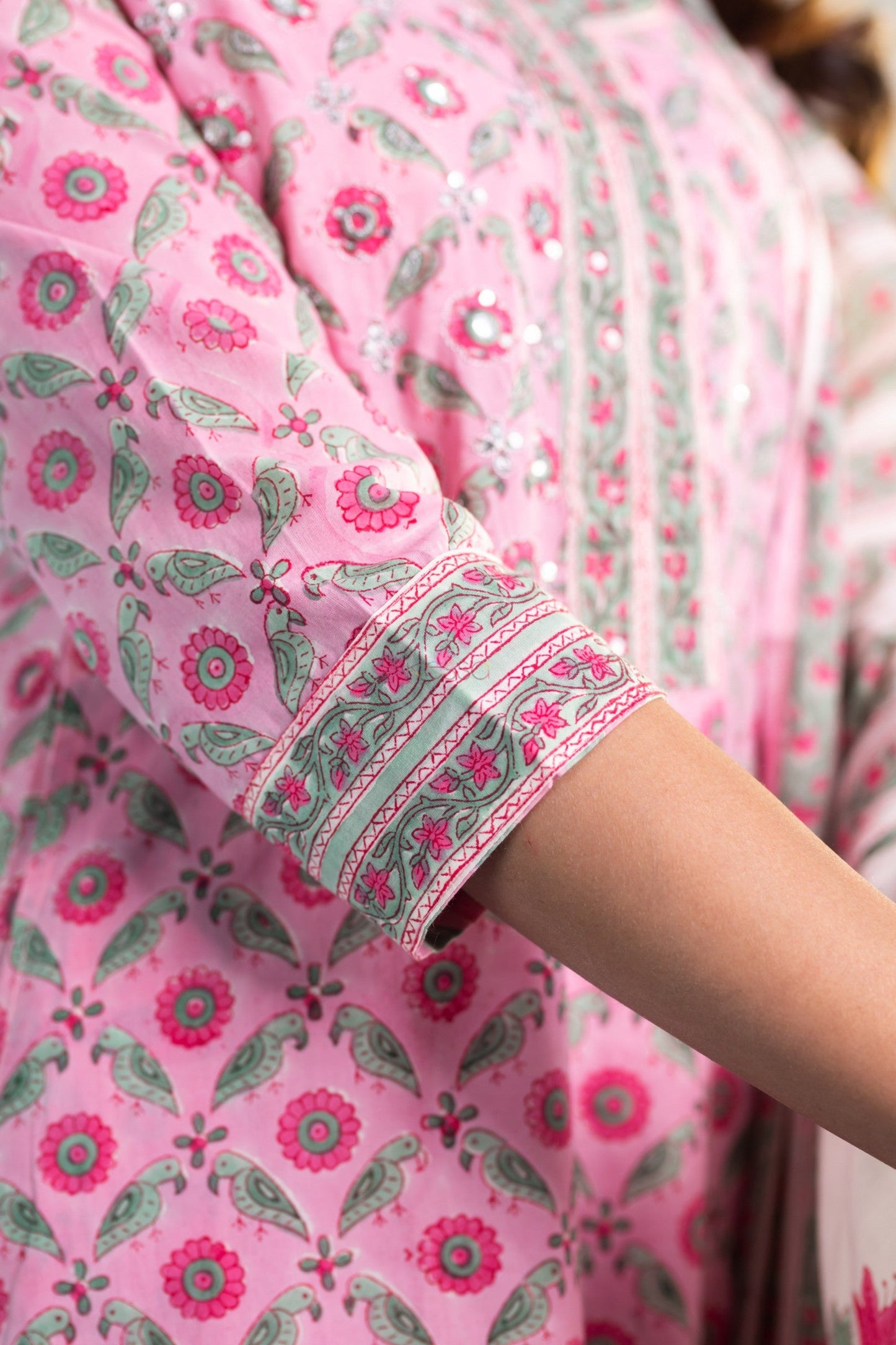 Indian Clothing Malishka Womens Cotton Blend Kurta Pant Set With Dupatta - Pink - Swadesiicart