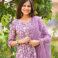 Indian Clothing Malishka Womens Purple Cotton Kurta Pant Set With Dupatta - Purple - Swadesiicart